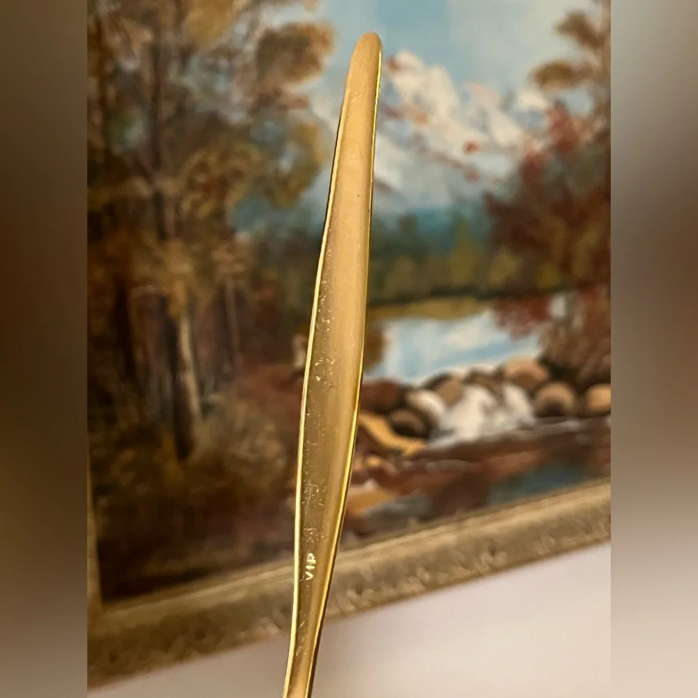 VIP gold tone electroplated serving set of 3 utensils cake server spoon fork